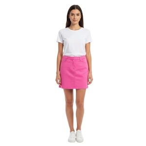 TRINA TURK Womens Size M Mini Skirt Bright Pink‎ A Line Casual Scoop Pocket